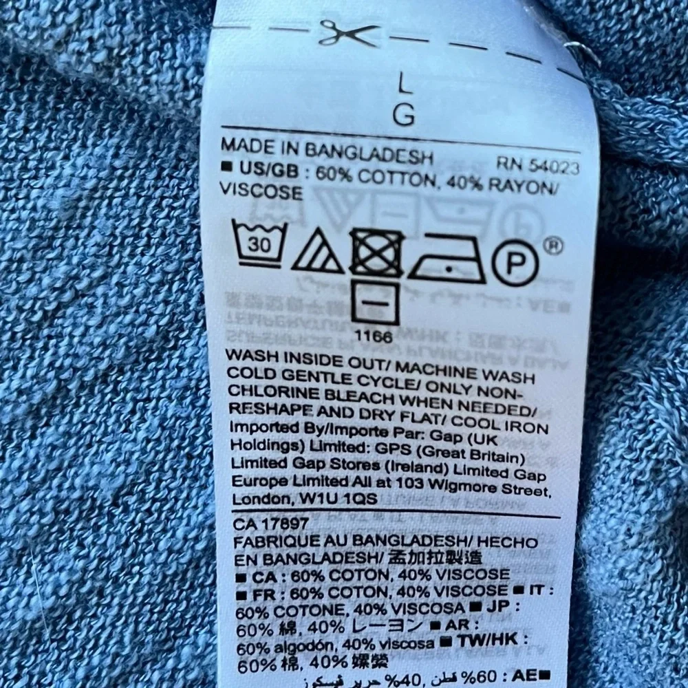 Lot of 2 Gap Factory Women's Open Front Slub Knit Cardigans - L - Black & Blue - Picture 8 of 9